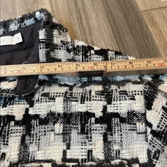 MNML Men’s Raw Edge Flannel Shirt White And Black Size Small‎